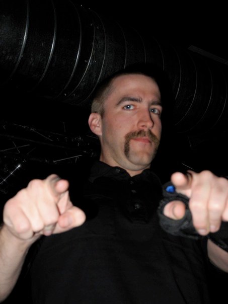 Andy's awesome biker stache.